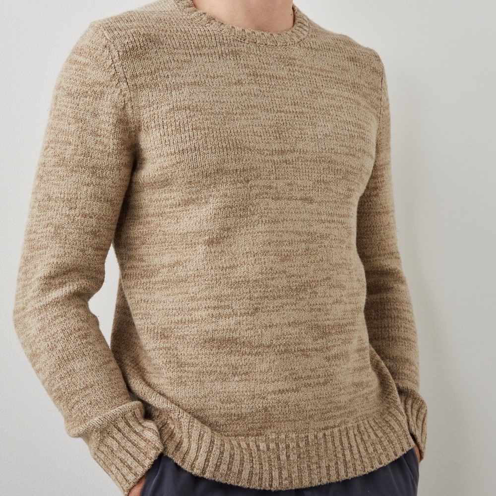Denim & Flower Crewneck Sweater. Size L. Color Beige